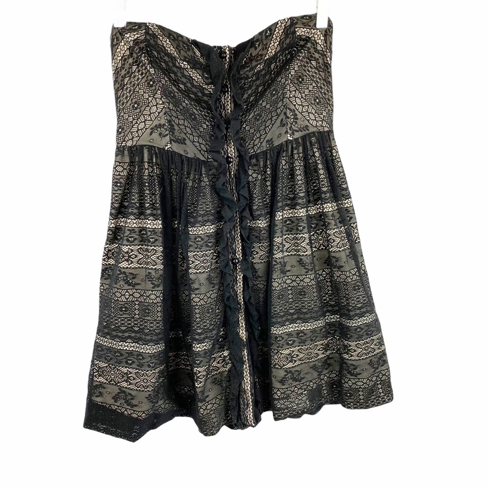 Moulinette Souers Black Lace Strapless Dress 2 - Picture 3 of 11